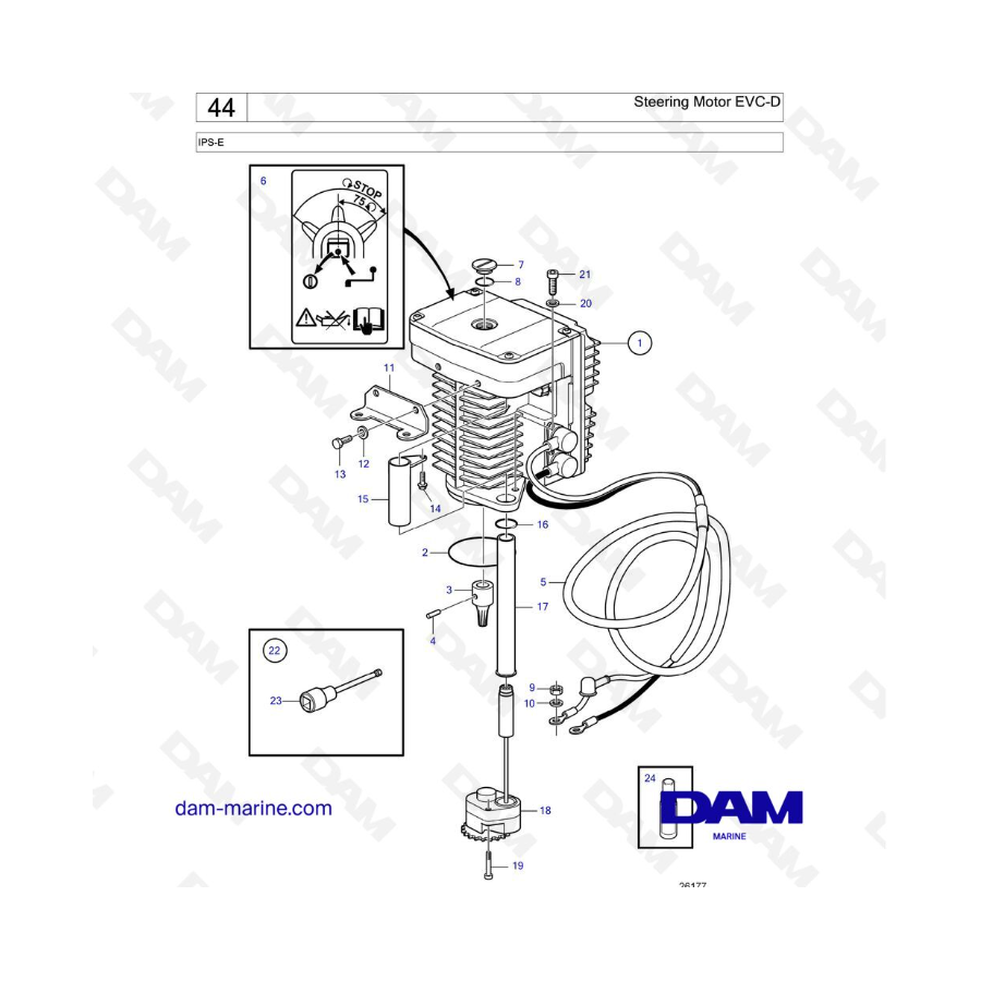 VOLVO PENTA IPS-E - Motor de dirección EVC-D