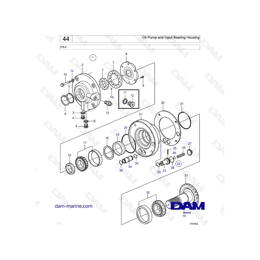 Volvo Penta IPS-D - Oil Pump and Input Bearing Housing