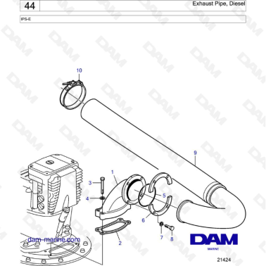 VOLVO PENTA IPS-E - Exhaust Pipe, Diese