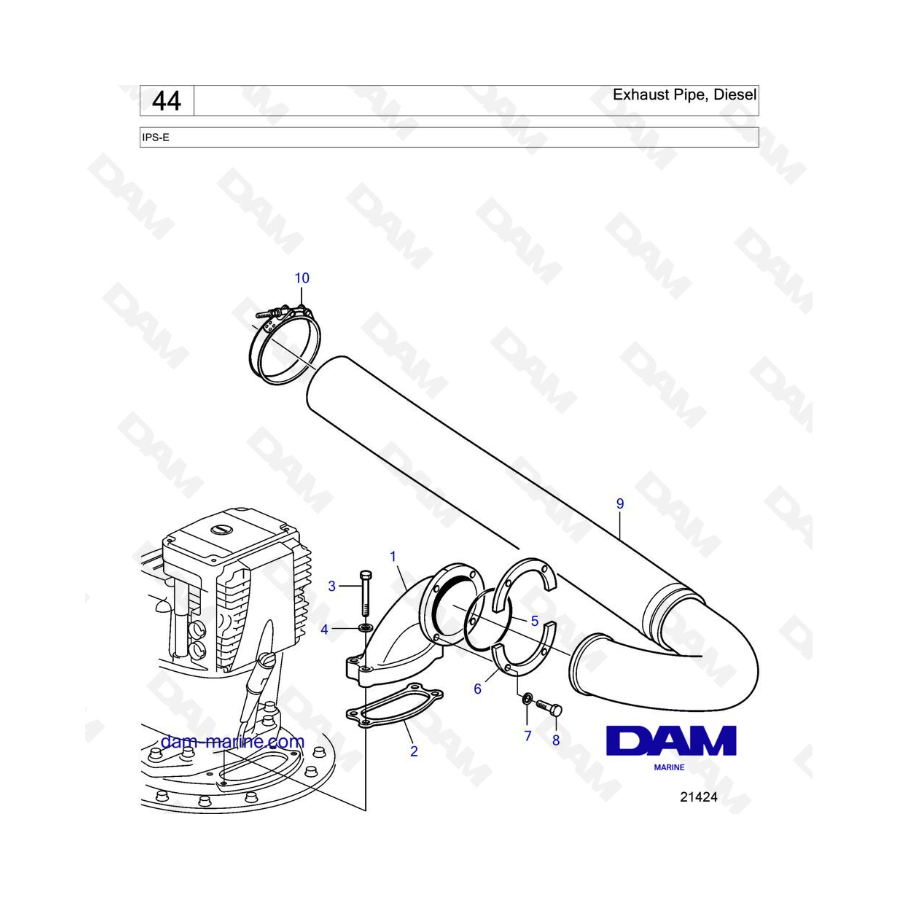 VOLVO PENTA IPS-E - Exhaust Pipe, Diese VOLVO PENTA IPS-E - Exhaust Pipe, Diese