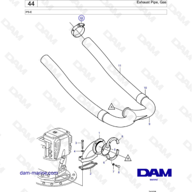 VOLVO PENTA IPS-E - Exhaust Pipe, Gas