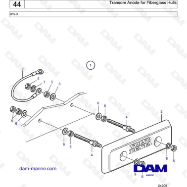 Volvo Penta IPS-D - Transom Anode for Fiberglass Hulls