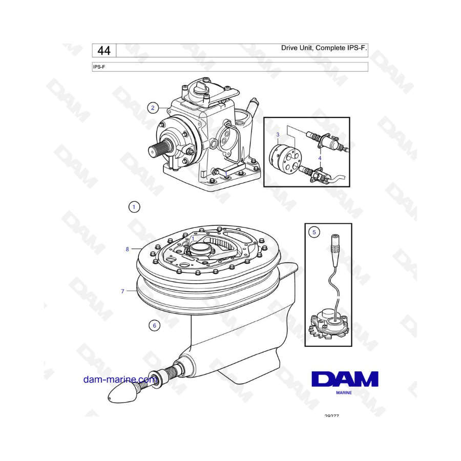 VOLVO PENTA IPS-F - Unidad de accionamiento, IPS-F completa.