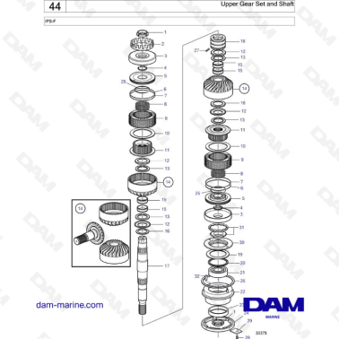 VOLVO PENTA IPS-F - Upper Gear Set and Shaft