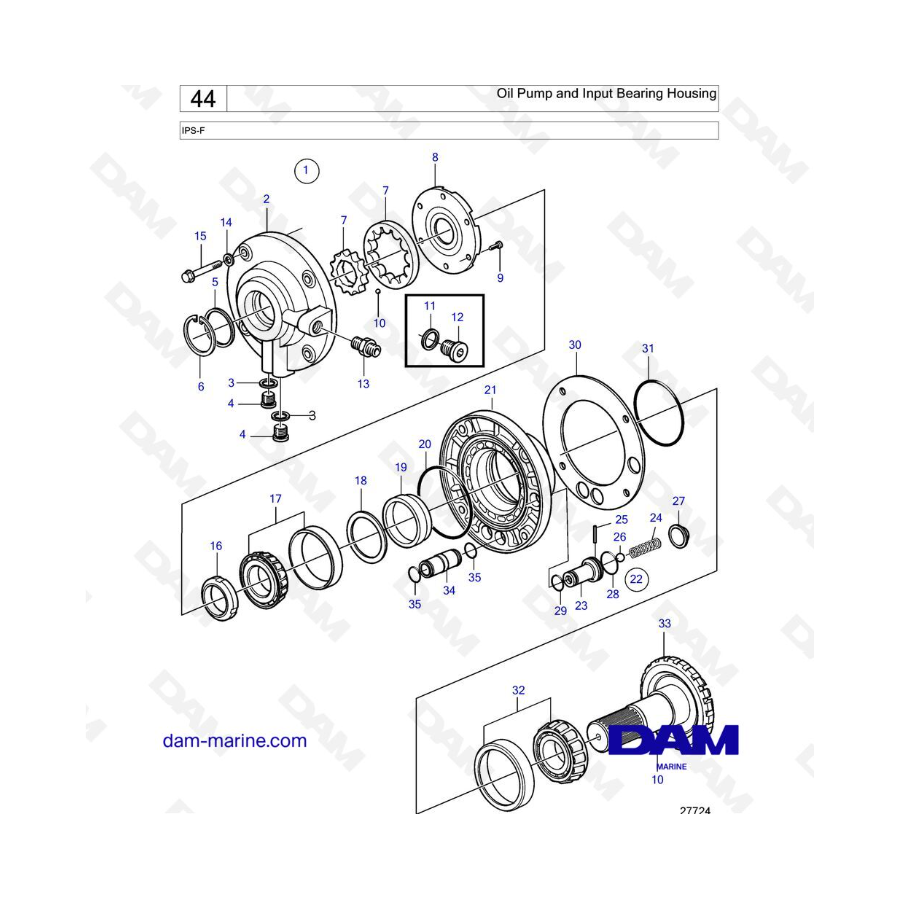 VOLVO PENTA IPS-F - Oil Pump and Input Bearing Housing