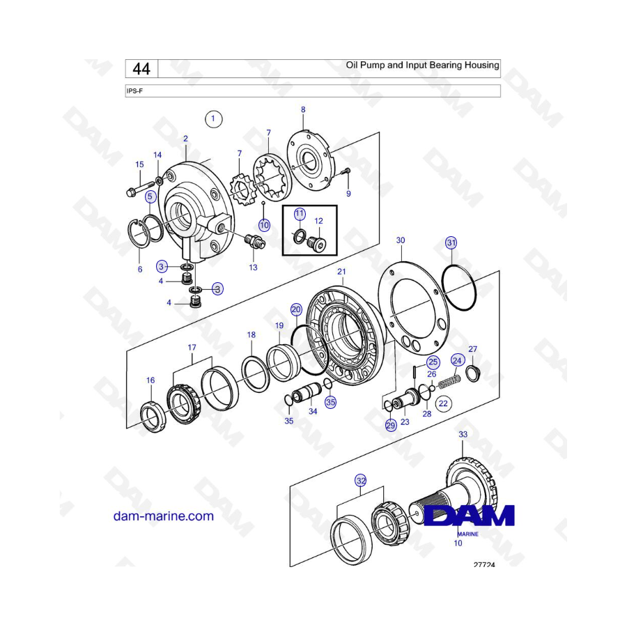VOLVO PENTA IPS-F Oil Pump and Input Bearing Housing