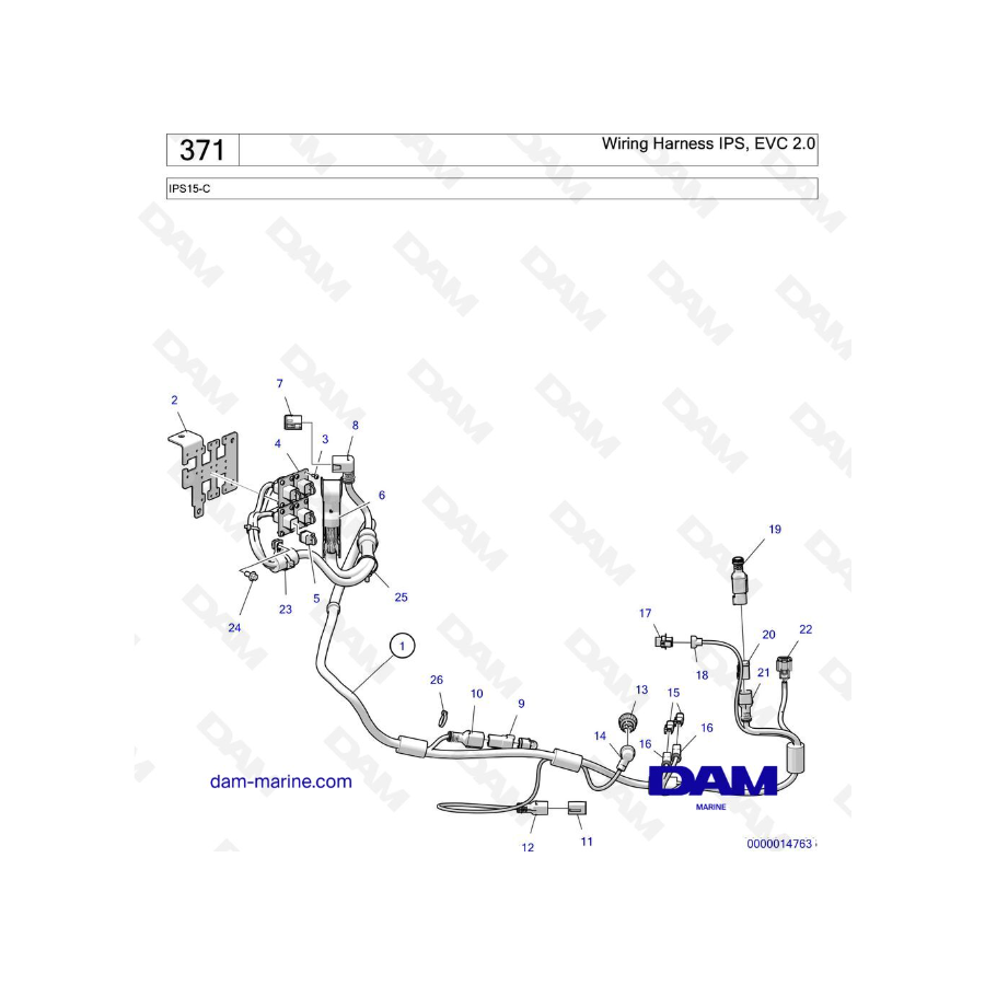 Volvo Penta IPS15-C - Arnés de cableado IPS, EVC 2.0 