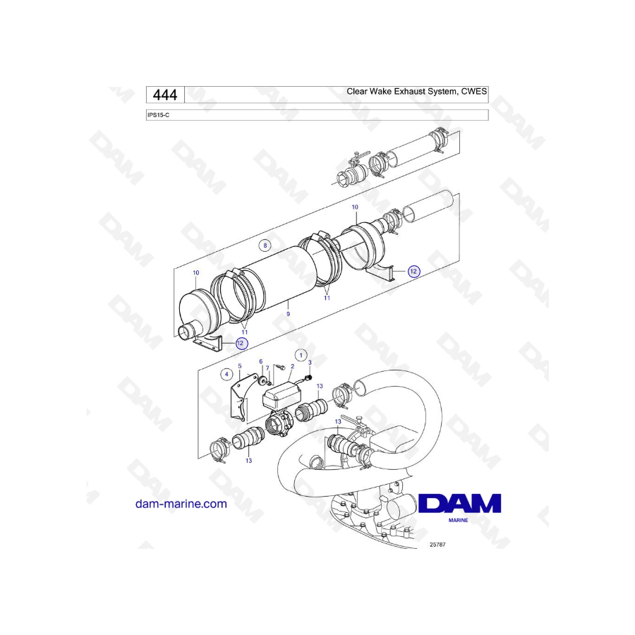 Volvo Penta IPS15-C - Sistema de escape Clear Wake, CWES