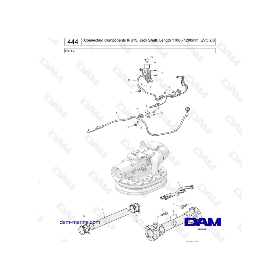 Volvo Penta IPS15-C - Connecting components IPS15, Jack Shaft, Length 1100 - 1200mm, EVC 2.0