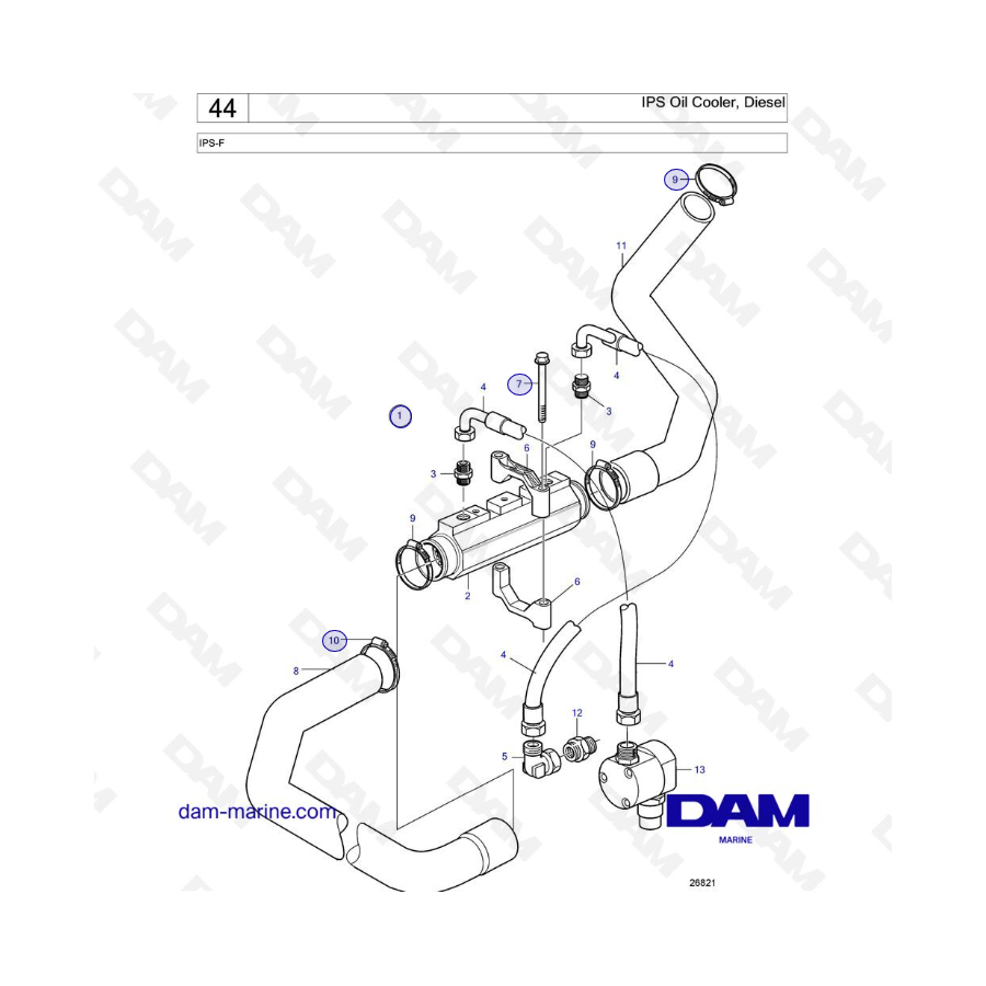 VOLVO PENTA IPS-F - Enfriador de aceite IPS, diésel 