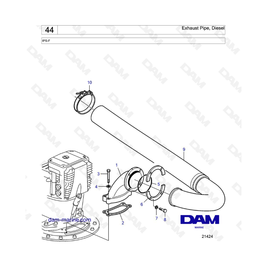 VOLVO PENTA IPS-F - Tubo de escape, diésel
