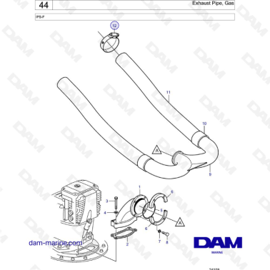 VOLVO PENTA IPS-F - Exhaust Pipe, Gas