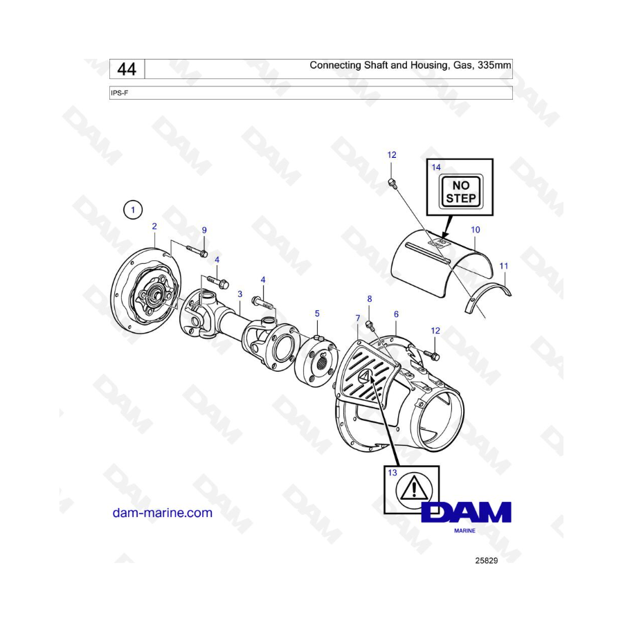 VOLVO PENTA IPS-F - Connecting Shaft and Housing, Gas, 335mm VOLVO PENTA IPS-F - Connecting Shaft and Housing, Gas, 335mm