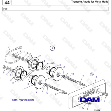 VOLVO PENTA IPS-F - Transom Anode for Metal Hulls