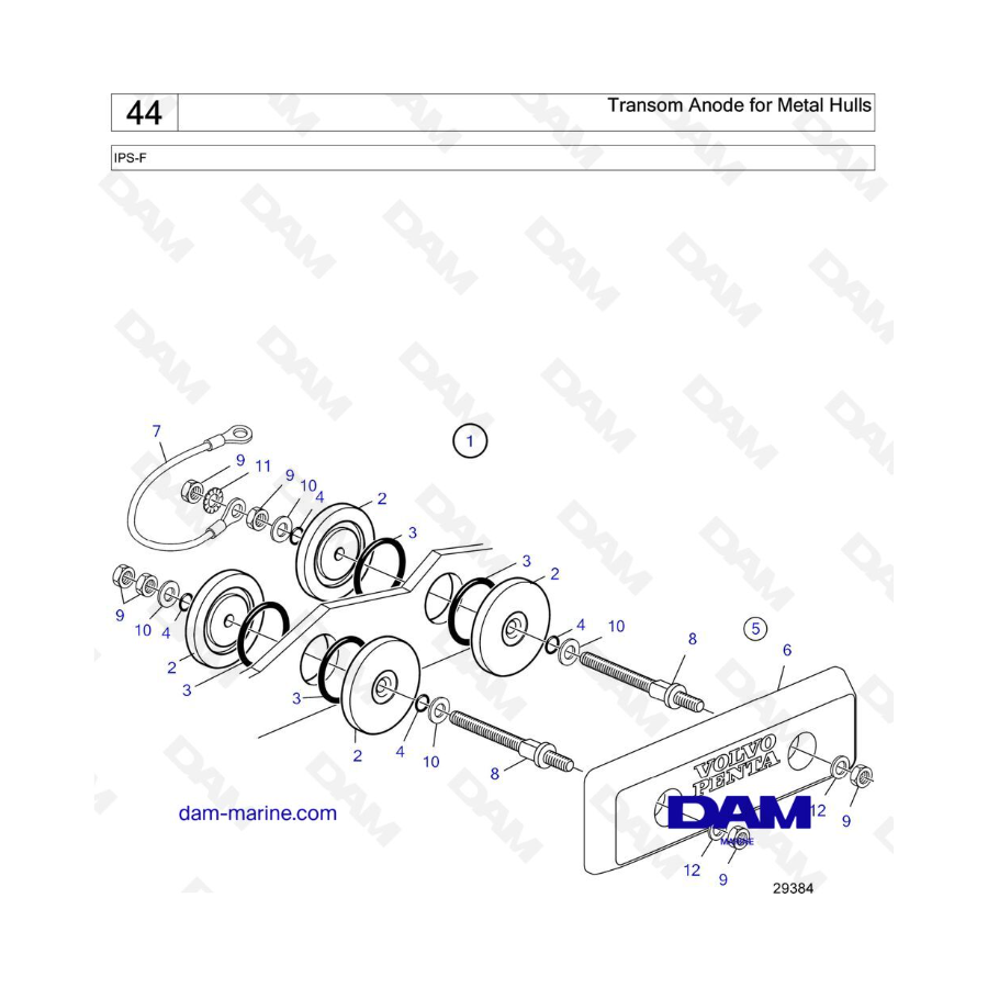 VOLVO PENTA IPS-F - Ánodo de popa para cascos metálicos 