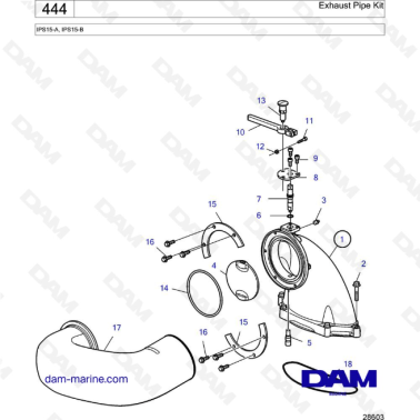 Volvo Penta IPS15-A, IPS15-B - Exhaust Pipe Kit