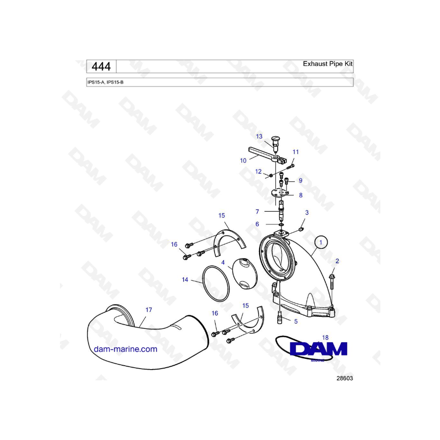 Volvo Penta IPS15-A, IPS15-B - Exhaust Pipe Kit