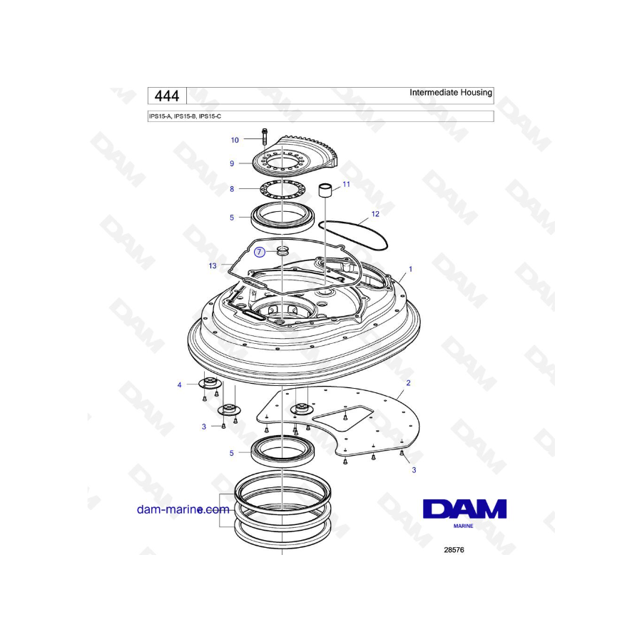Volvo Penta IPS15-A, IPS15-B, IPS15-C - Carcasa intermedia 
