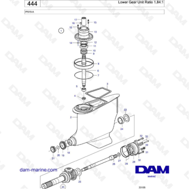 Volvo Penta IPS15-A - Lower Gear Unit Ratio 1,84:1