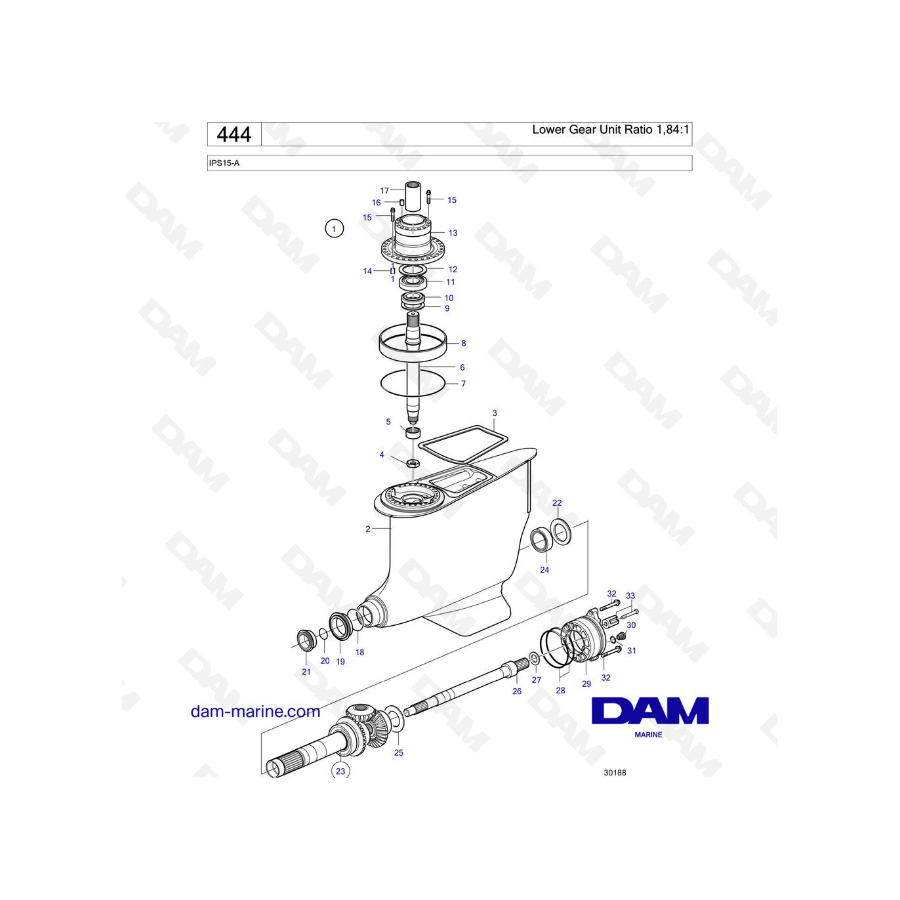 Volvo Penta IPS15-A - Lower Gear Unit Ratio 1,84:1
