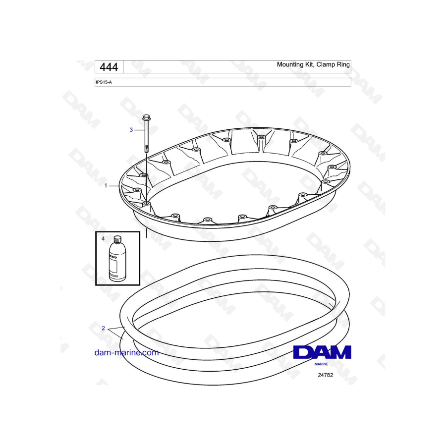Volvo Penta IPS15-A - Mounting Kit, Clamp Ring Volvo Penta IPS15-A - Mounting Kit, Clamp Ring
