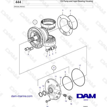 Volvo Penta IPS15-B, IPS15-C - Oil Pump and Input Bearing Housing