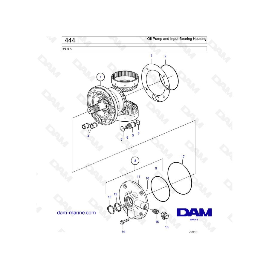 Volvo Penta IPS15-A - Oil Pump and Input Bearing Housing
