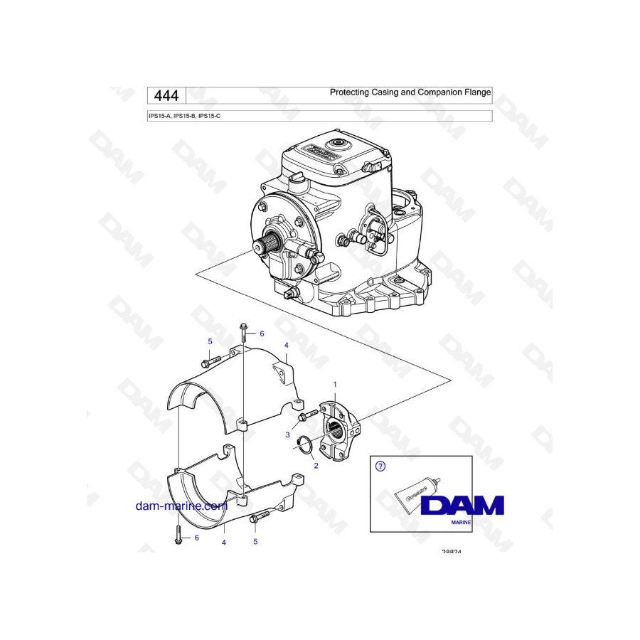 Volvo Penta IPS15-A, IPS15-B, IPS15-C - Protective Casing and Companion Flange
