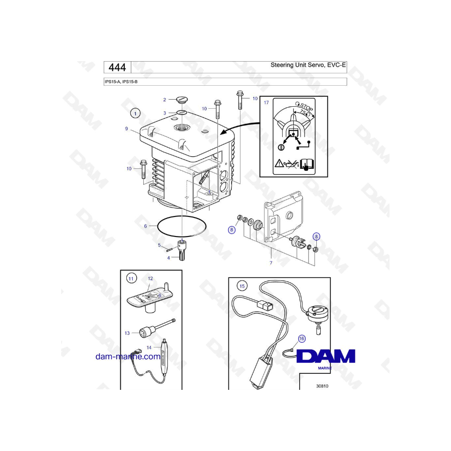 Volvo Penta IPS15-A, IPS15-B - Steering Unit Servo, EVC-E