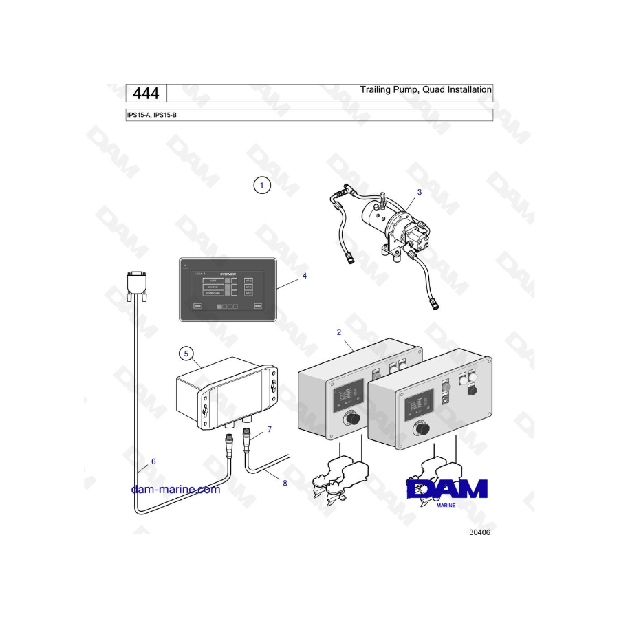 Volvo Penta IPS15-A, IPS15-B - Trailing Pump, Quad Installation Volvo Penta IPS15-A, IPS15-B - Trailing Pump, Quad Installation