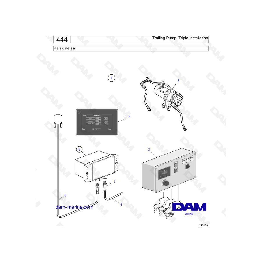 Volvo Penta IPS15-A, IPS15-B - Trailing Pump, Triple Installation Volvo Penta IPS15-A, IPS15-B - Trailing Pump, Triple Installation