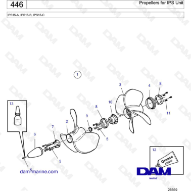 Volvo Penta IPS15-A, IPS15-B, IPS15-C - Propellers for IPS Unit