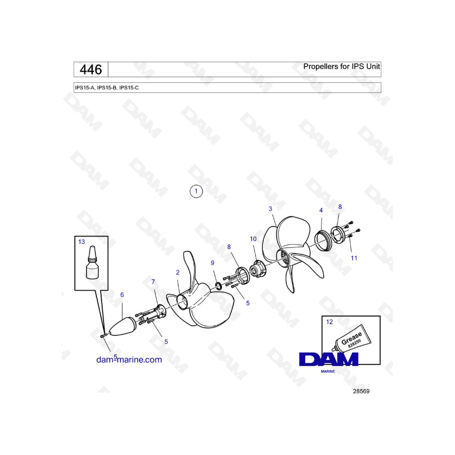 Volvo Penta IPS15-A, IPS15-B, IPS15-C - Propellers for IPS Unit