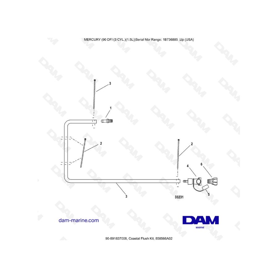 Mercury Optimax 90 - Kit de lavado costero, 858566A02