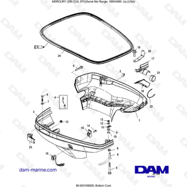 MERCURY 250 EFI 3.0L  - Bottom Cowl