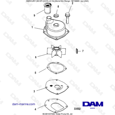 Mercury Optimax 90 - Water Pump Kit, Jet