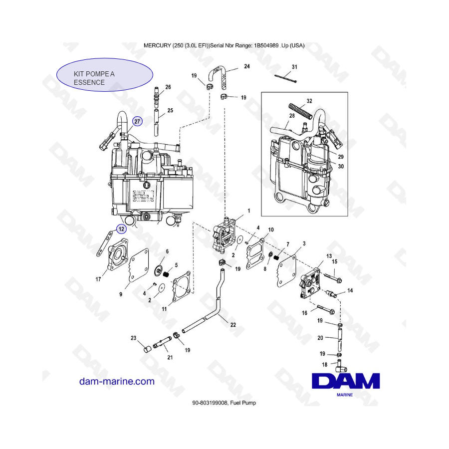 MERCURY 250 EFI 3.0L - Bomba de combustible