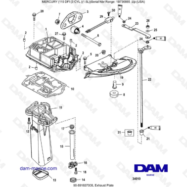 Mercury Optimax 115 - Exhaust Plate