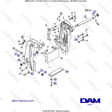 Mercury Optimax 115 - Transom Bracket