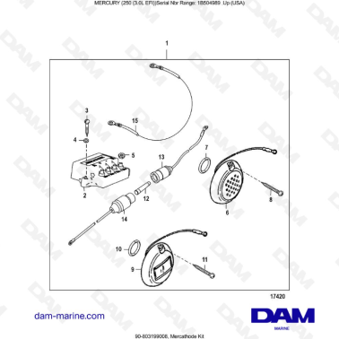 MERCURY 250 EFI 3.0L - Mercathode Kit