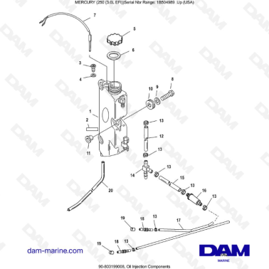 MERCURY 250 EFI 3.0L - Oil Injection Components