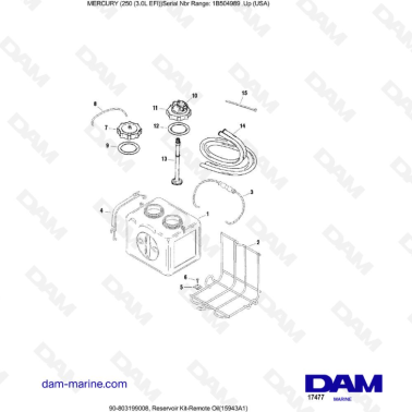 MERCURY 250 EFI 3.0L - Reservoir Kit-Remote Oil(15943A1)