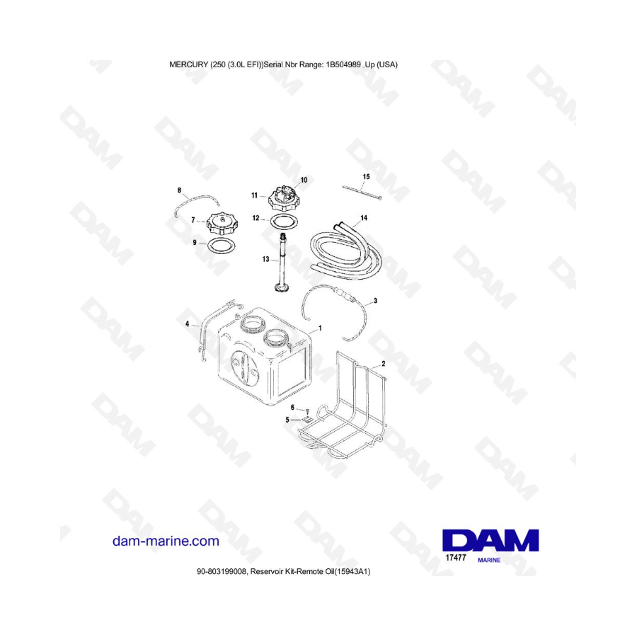 MERCURY 250 EFI 3.0L - Reservoir Kit-Remote Oil(15943A1) MERCURY 250 EFI 3.0L - Reservoir Kit-Remote Oil(15943A1)