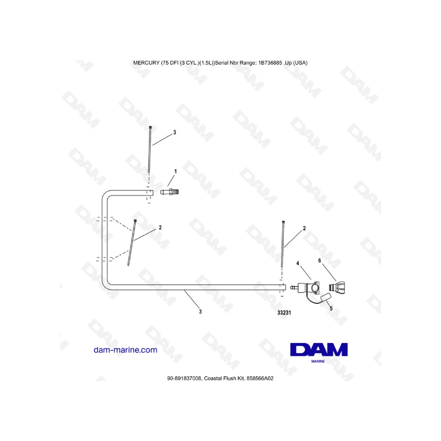 Mercury Optimax 75 - Kit de lavado costero, 858566A02