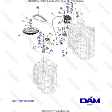 Mercury V-135 Optimax -  Flywheel/Alternator