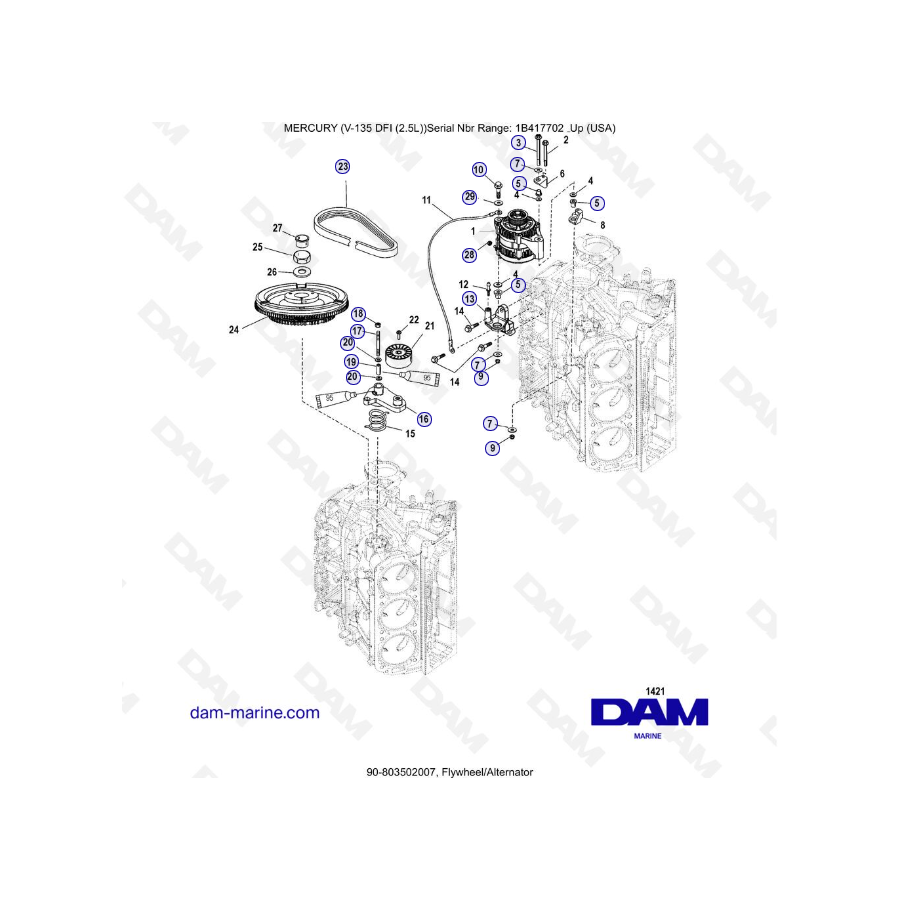 Mercury V-135 Optimax -  Flywheel/Alternator