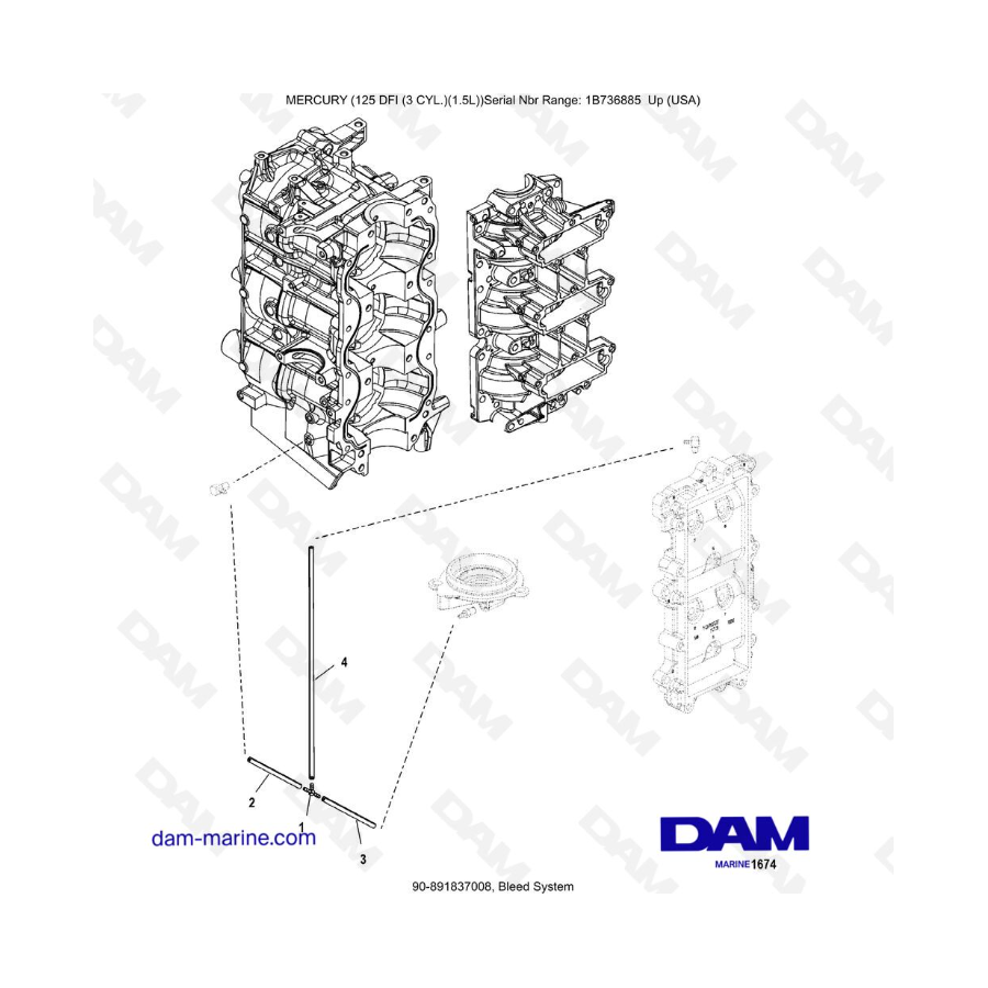 Mercury 125 DFI 1.5L - Bleed System Mercury 125 DFI 1.5L - Bleed System