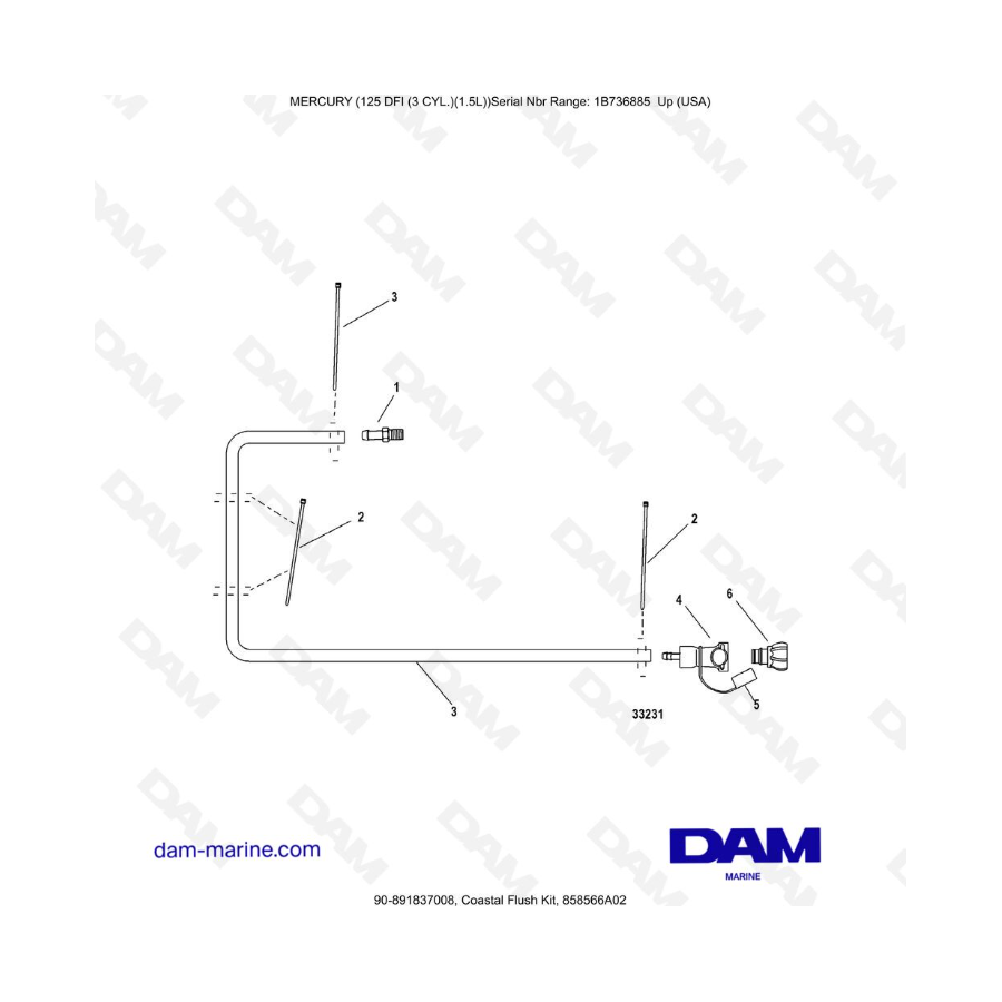 Mercury 125 DFI 1.5L - Kit de lavado Coastal, 858566A02