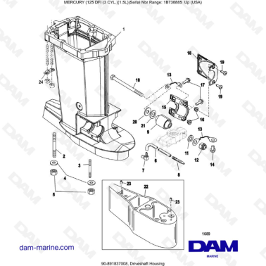 Mercury 125 DFI 1.5L - Driveshaft Housing