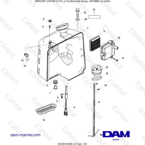 Mercury 125 DFI 1.5L - Oil Tank, 125